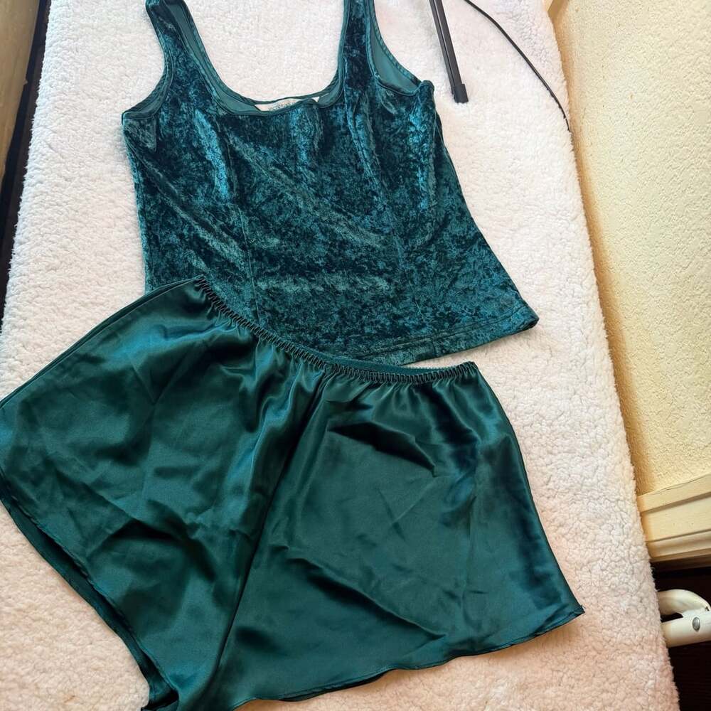 Victoria's Secret Velvet Cami And Shorts Set
